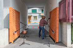Text mit Pauken für das Projekt Stadtklang. Foto: CCTP