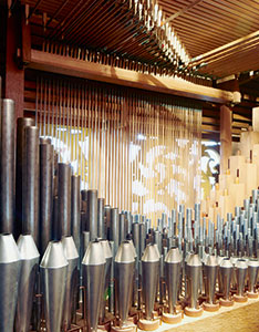 Innenleben der Orgel an der Jesuitenkirche Luzern.