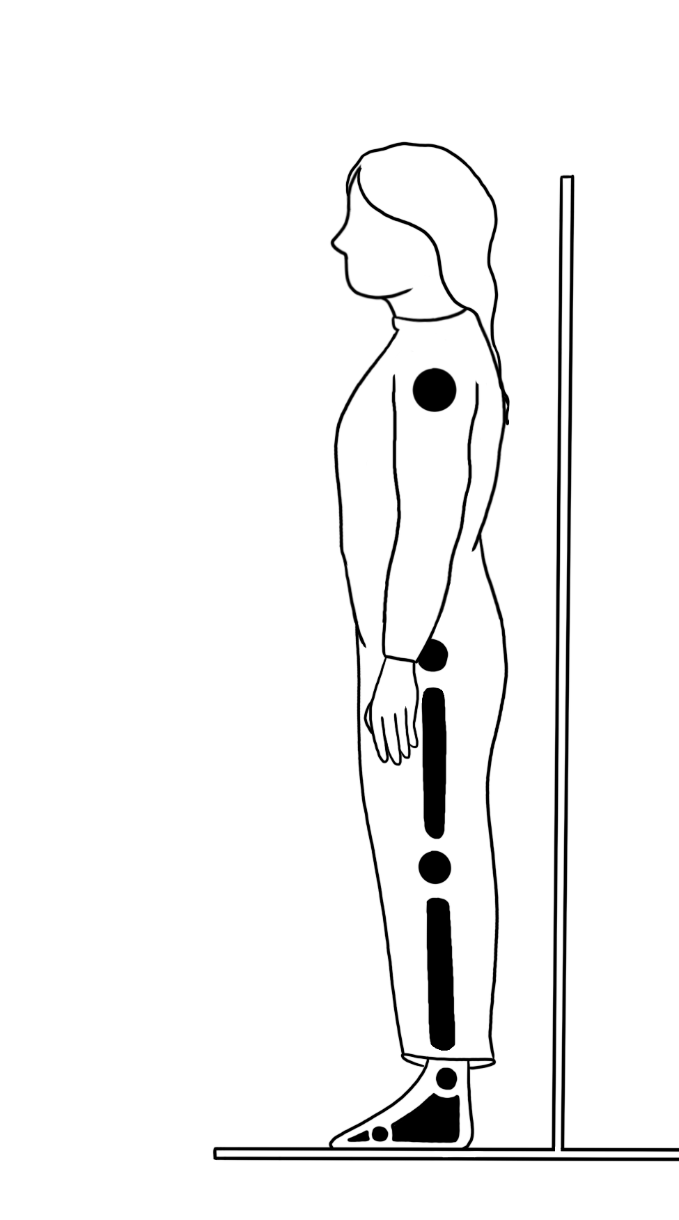 Illustration Figur an einer Wand