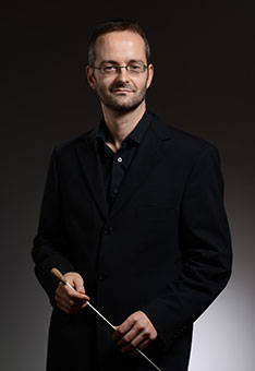 Portrait von Hervé Grélat, Dozent und Mandatsträger Blasmusikdirektion an der Hochschule Luzern – Musik. 