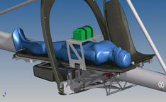 Visualisierung des erarbeiteten Gesamtsystems ohne  Verschalung des Flugzeuges