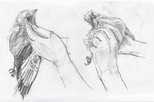 Präparator bei der Arbeit, Bleistift