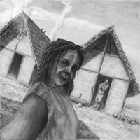 Bleistiftzeichnung, digital bearbeitet