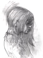 Schwarz-weisse Illustrationen und Skizzen von Raphael Angst aus seiner Abschlussarbeit an der HSLU Design Film Kunst. Die Zeichnungen zeigen Szenen mit Frauen und Kindern in traditioneller japanischer Kleidung sowie Landschaften, Architektur und Innenräume. Der Stil ist fein schraffiert und stimmungsvoll, mit Fokus auf Emotionen und Erzählung.