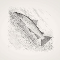 Naturgetreue Illustrationen und Zeichnungen von Forellen und ihrem Lebensraum in der Schweiz, inklusive wissenschaftlicher Detailansichten und Informationsgrafiken.