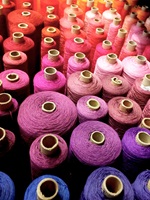 Detail of yarn in reddish tones