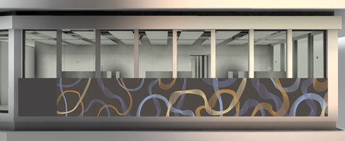 Visualization of Florence Schöb's design (winner of the public voting prize) on the NEST building