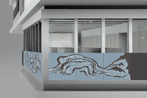 Visualization of Laura Schwyter's design on the NEST building