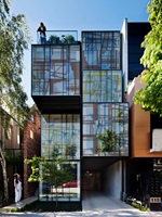 Visualisierung der Entwürfe von Sonja Locher an einem Gebäude