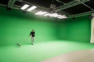 Greenscreen, Infrastruktur des Bachelor Video der Hochschule Luzern – Design & Kunst, Foto: Raisa Durandi