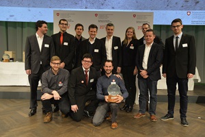 Vertreter des Teams Solar Decathlon der Hochschule Luzern. (Bild BFE)