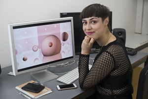 Mediale Installation von Anne-Sophie Mlamali. Bild: Hochschule Luzern/Priska Ketterer