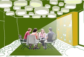 Das Sitzungszimmer der Zukunft ist energieeffizient und eine Oase fürs Wohlbefinden. (Illustration: CCTP)