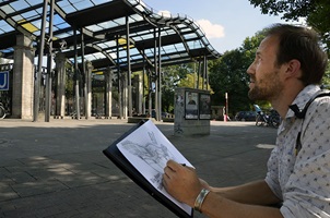 ... eine gezeichnete Reportage über Obdachlose in Hamburg angefertigt.