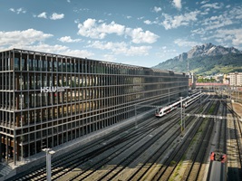 Das Gebäude «Perron» des Campus Luzern Bahnhof liegt auf der Seeseite des Bahnhofs und bietet von der Terrasse aus direkten Blick auf den Pilatus.