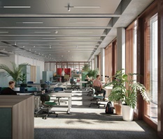 Visualisierung einer künftigen Lernwelt im neuen Gebäude «Perron» des Campus Luzern Bahnhof.