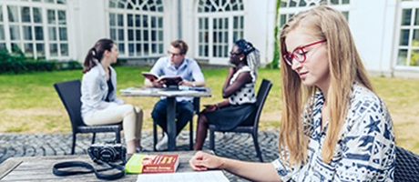 Krems students outside