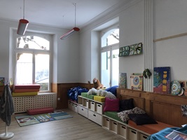 Einblick in die neue Lern- und Spielwelt im Zentrum für Asylsuchende Degenbalm in Morschach Kt. Schwyz.