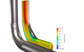 Optimization of the 90° pipe elbow segment leads to a reduction in pressure loss of up to 20%. 