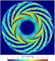 Simulation eines Pumpenlaufrads mit Hilfe der Lattice Boltzmann Methode. 