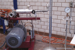 Radial compressor test rig in the laboratory