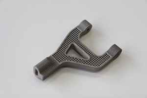 Lattice structures for weight saving are made possible by the additive process. Different lattice structures as a study on the lever shown.