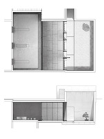Grundriss und Schnitt des Krematoriums: Mit wenigen Elementen werden die Nutzungsbereiche Ofenraum und Lichthof subtil getrennt.