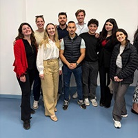 Projektgruppe der HSLU (Studierende Charlot Allner, Anna Stelmakh, Nina Rines, Diana Beglarian, Maarten Grimbergen) mit Studierenden der Universität Bitola