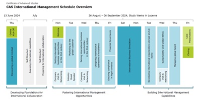 CAS International Management Schedule Overview