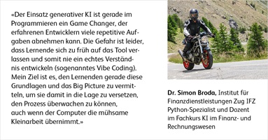 Dozenten Testimonials: Fachkurs KI im Finanz- und Rechnungswesen am Institut für Finanzdienstleistungen Zug IFZ