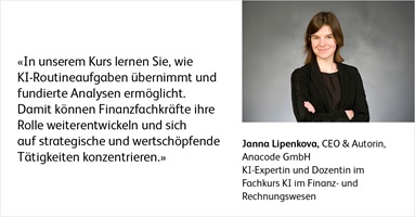 Dozenten Testimonials: Fachkurs KI im Finanz- und Rechnungswesen am Institut für Finanzdienstleistungen Zug IFZ