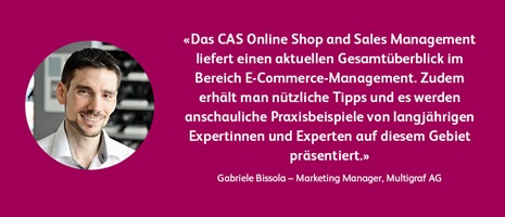 Meinung von Gabriele Bissola zum CAS Online Shop and Sales Management