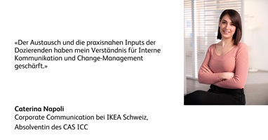 Caterina Napoli, Absolventin des CAS Internal and Change Communication, Corporate Communication IKEA Schweiz