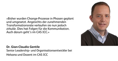 Dr. Gian-Claudio Gentile, Dozent im CAS Internal and Change Communication, Senior Leadership- und Organisationsentwickler bei Helsana