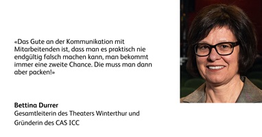 Bettina Durrer, Gründerin des CAS Internal and Change Communication, Gesamtleiterin des Theaters Winterthur