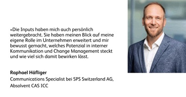 Raphael Haefliger, Absolvent CAS Internal and Change Communication