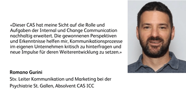 Romano Gurini, Absolvent CAS Internal and Change Communication