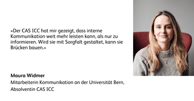 Maura Widmer, Absolventin CAS Internal and Change Communication