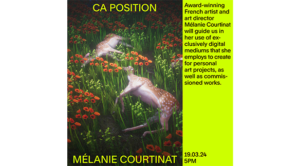 Poster für die Veranstaltungsreihe Position des BA-Studiengangs Camera Arts.