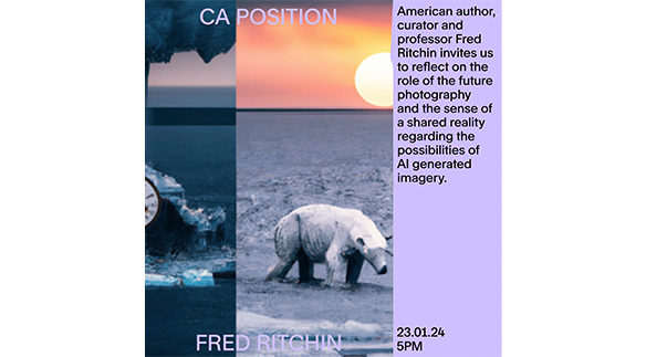 Poster für die Veranstaltungsreihe Position des BA-Studiengangs Camera Arts.