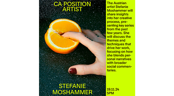 Poster für die Veranstaltungsreihe Position des BA-Studiengangs Camera Arts.