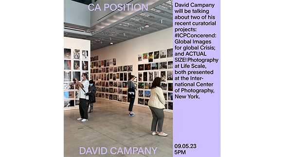 Poster für die Veranstaltungsreihe Position des BA-Studiengangs Camera Arts.