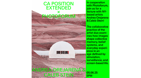 Poster für die Veranstaltungsreihe Position des BA-Studiengangs Camera Arts.