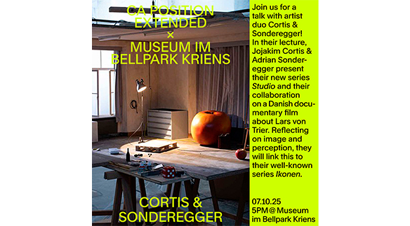 Poster für die Veranstaltungsreihe Position des BA-Studiengangs Camera Arts.