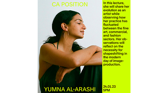 Poster für die Veranstaltungsreihe Position des BA-Studiengangs Camera Arts.