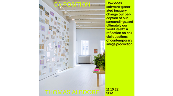 Poster für die Veranstaltungsreihe Position des BA-Studiengangs Camera Arts.