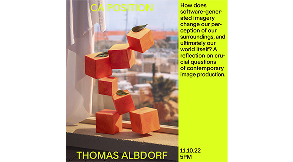 Poster für die Veranstaltungsreihe Position des BA-Studiengangs Camera Arts.