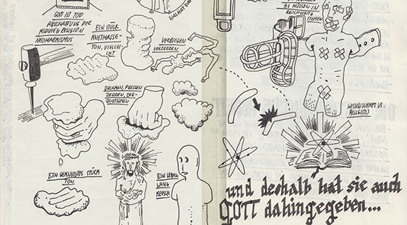 Dimitri Grünig hat im Bachelor (Bern BE) Illustration Fiction eine illustrierte Essay-Reportage über Konversionstherapien gezeichnet, mit der Homosexuelle von ihrer «Krankheit» geheilt werden sollen. Bild: zvg