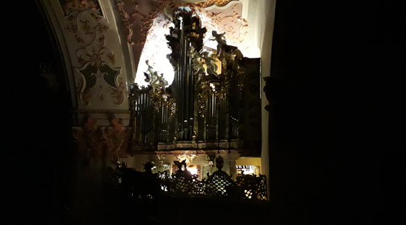 Nachts in der Klosterkirche Einsiedeln Foto Eva Brandazza