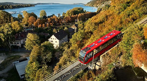 Die Standseilbahn Magglingen nützt ihre Bremsenergie. © Verkehrsbetriebe Biel 